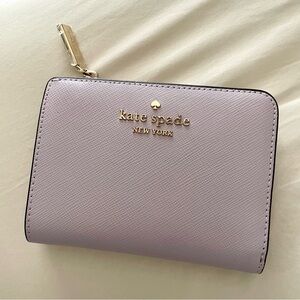 Kate Spade Pink and Maroon Small Fold L Zip Wallet